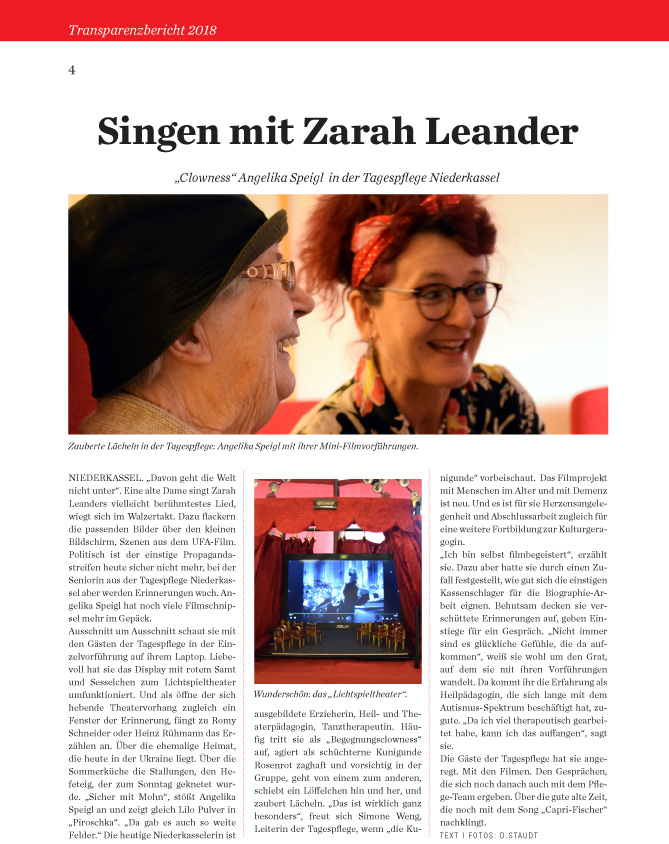 Presseartikel April19 - Singe mit Zara Leander